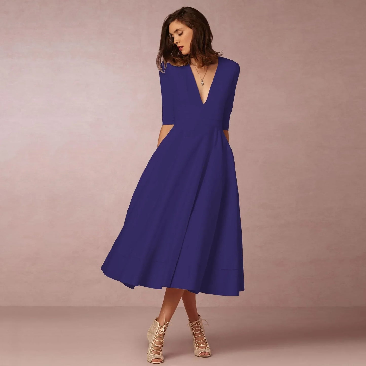 Noemi – Elegante Vestido de Noche en Largo Midi